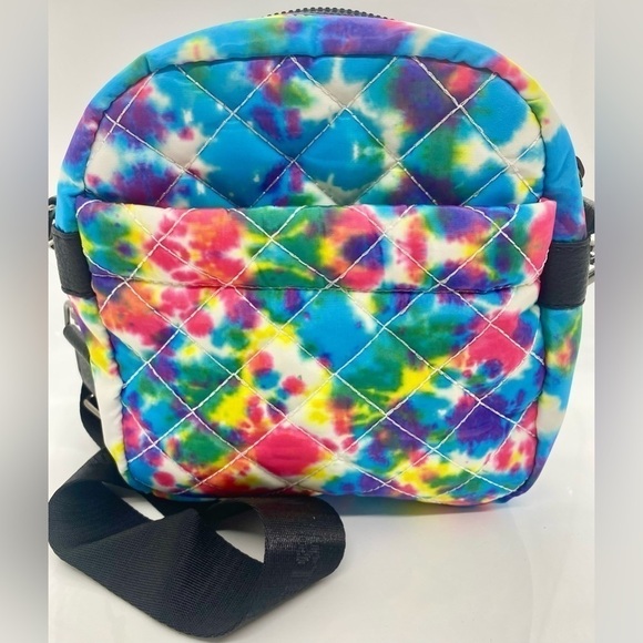 Steve Madden tie Dye Bright Multi Color Nylon Quilted Crossbody Bag - Picture 4 of 8
